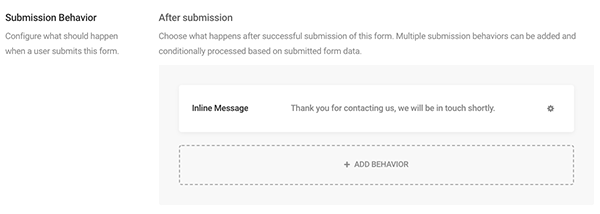 The Submission Behavior area.