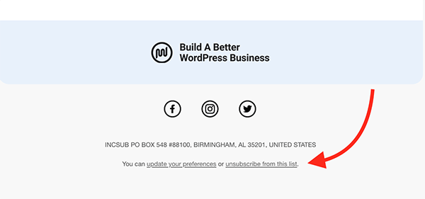 The unsubscribe button