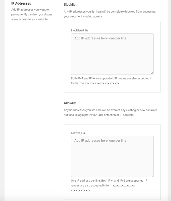 The blocklist and allowlist.