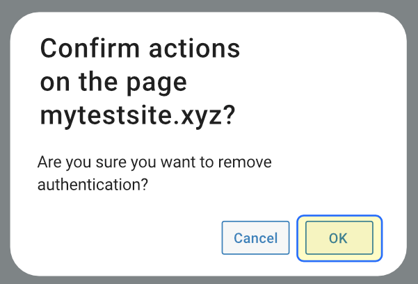 Confirm delete action