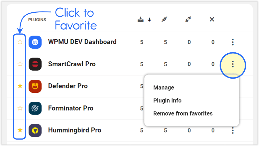 plugins - manage existing 1