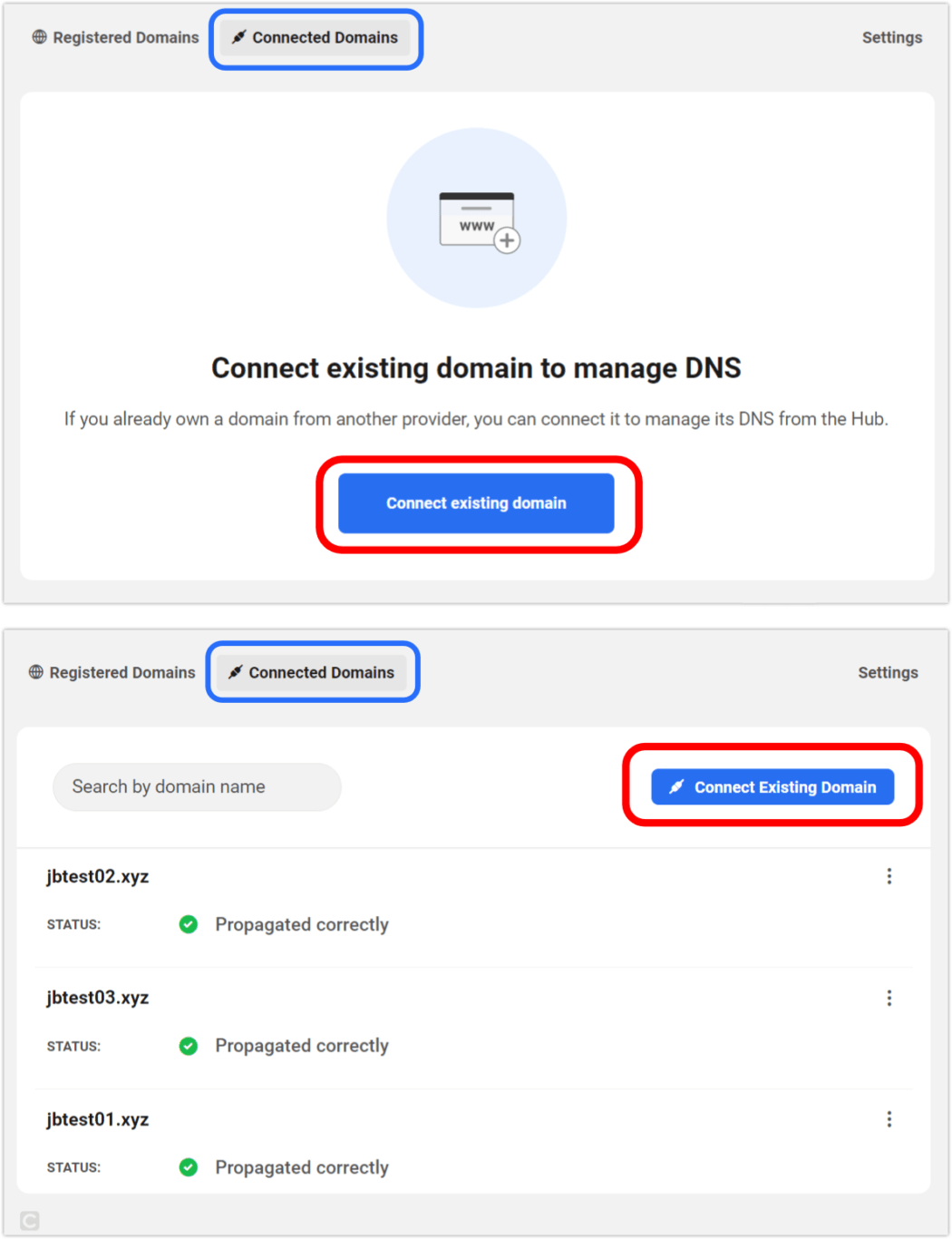 connected domains - populated and unpopulated (wpmudev)