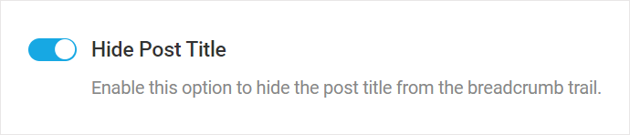SmartCrawl breadcrumb configuration settings - Hide Post Title option.