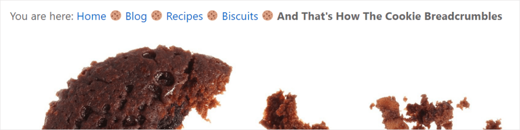 Breadcrumb trail with prefix added.