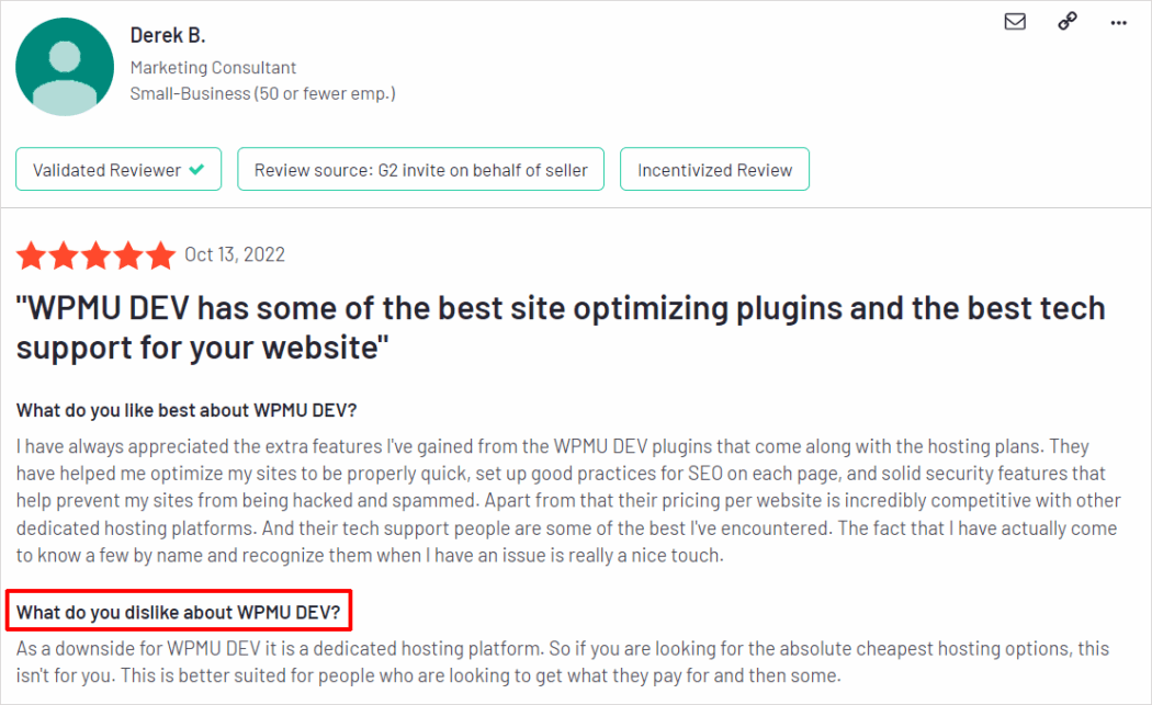 G2 User Review - Dislikes