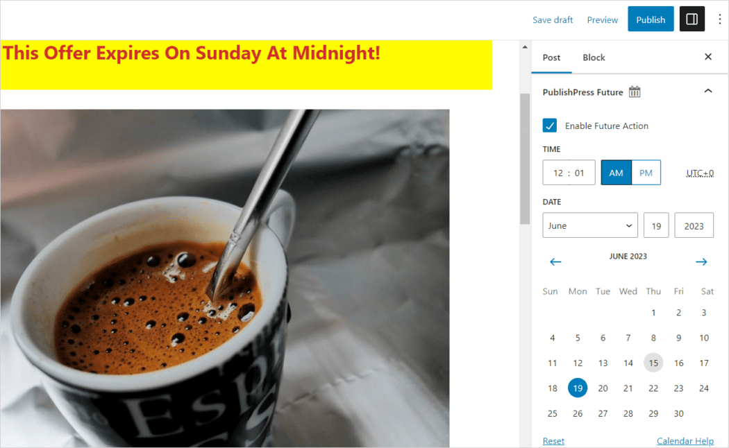 PublishPress Future Block