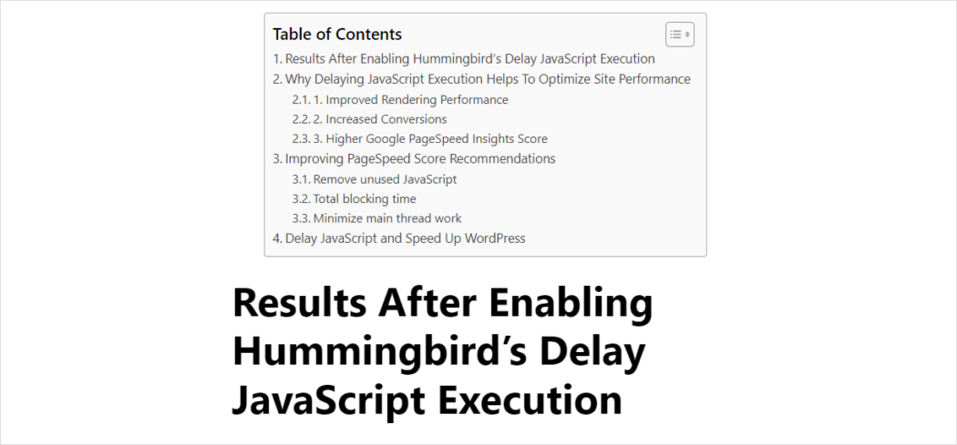 Easy Table of Contents