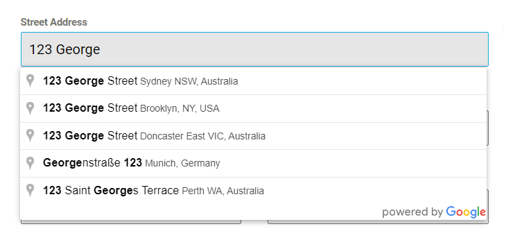 Forminator geolocation - autocomplete fields