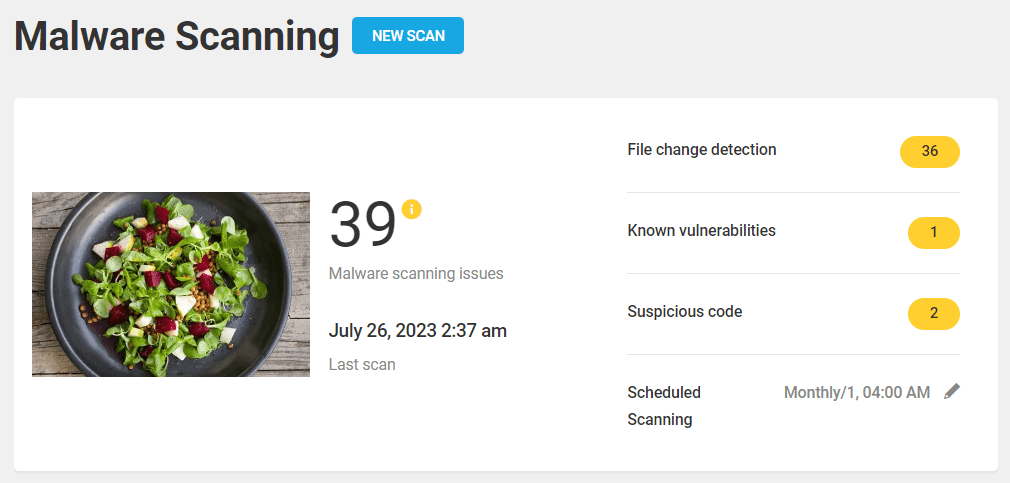 Defender Malware Scan results