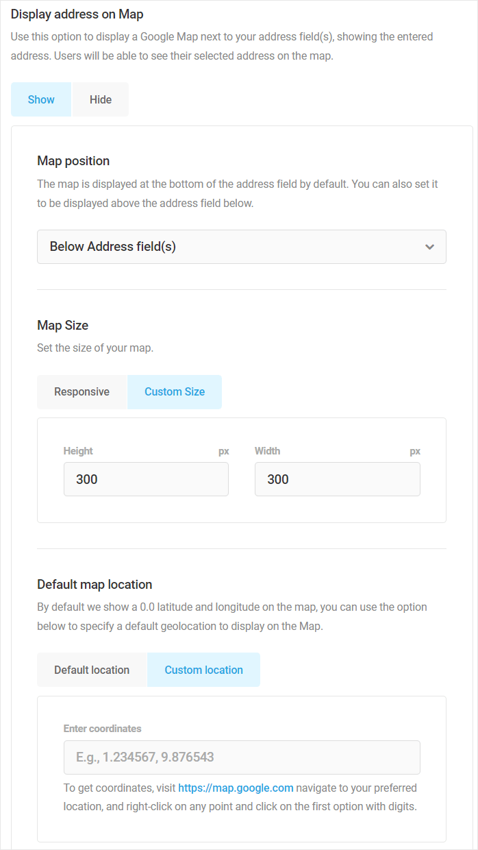 Geolocation Map Customization