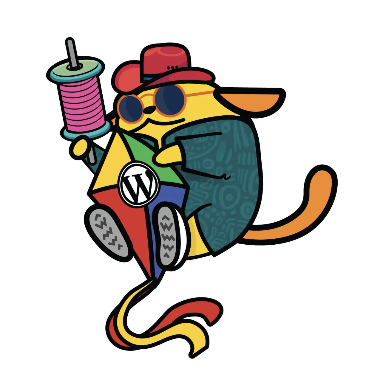 WordCamp Ahmedabad Wapuu inspired by Gujarat’s International Kite Festival—Uttarayan