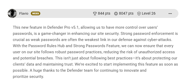 Defender client review