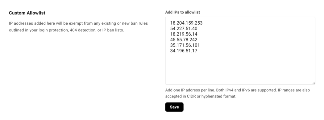 Add IPs to the Allowlist