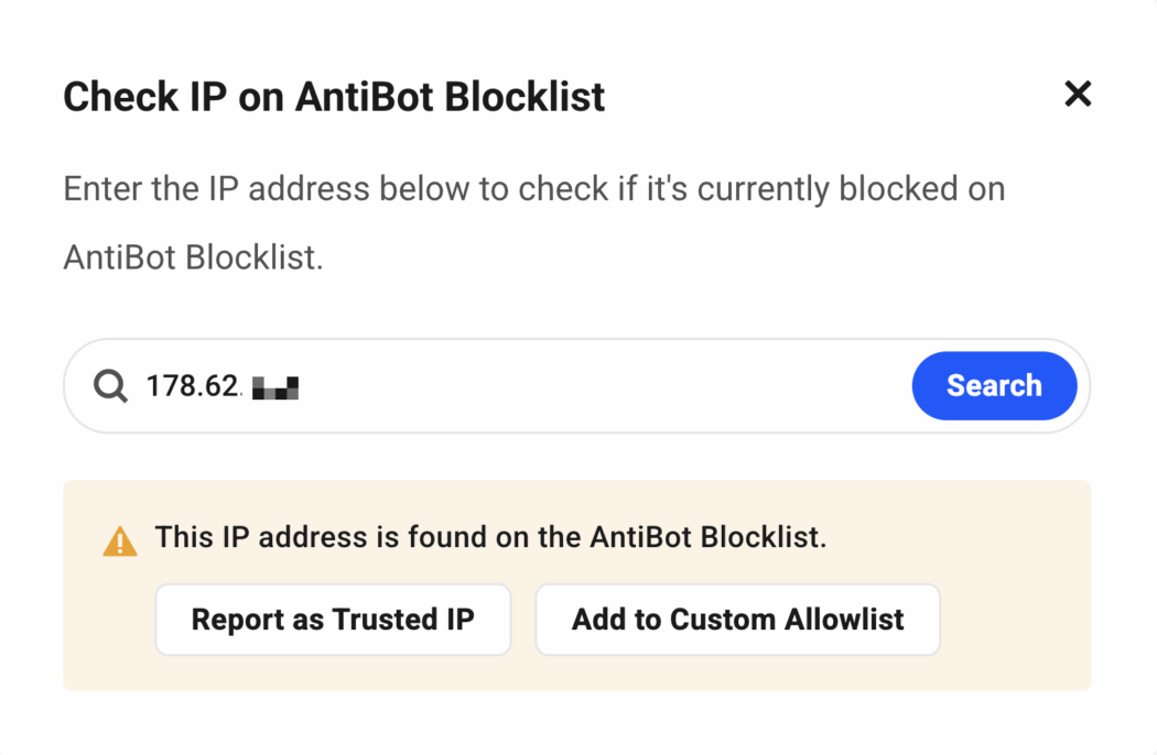 Check if IP is blocked