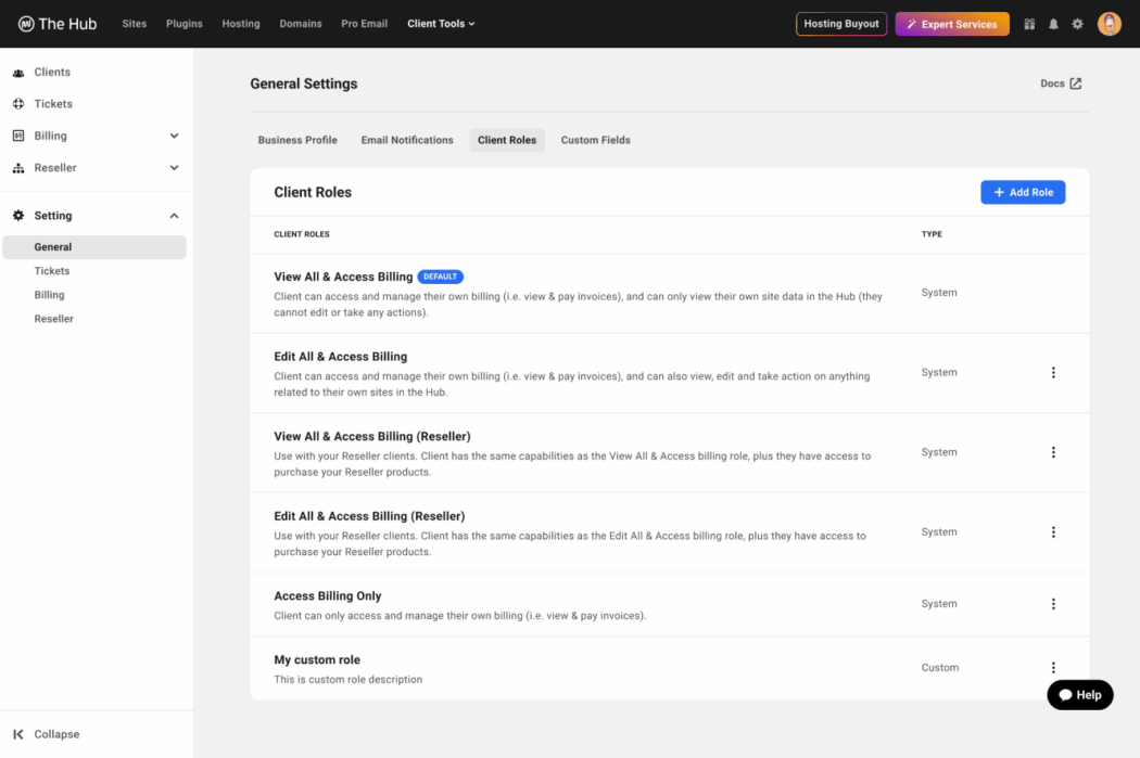 Create and manage client roles