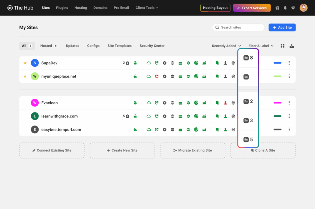 Site notes navigation