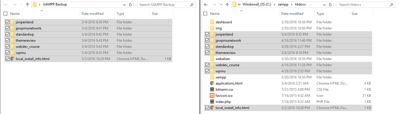 copy website files from htdocs to another safe location