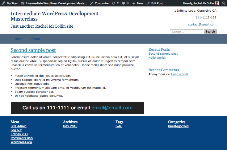 the call to action box below the content in a post