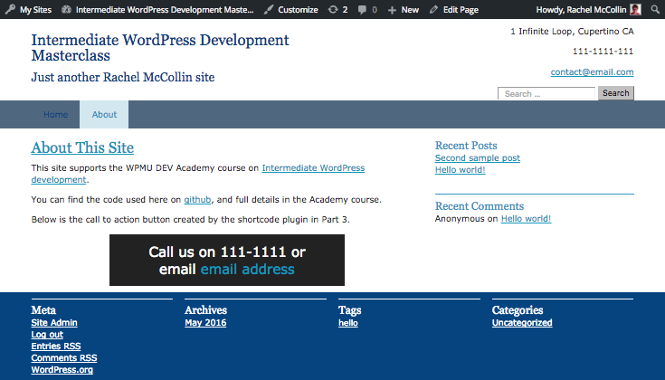 call to action box displayed in site using attributes in a shorctode