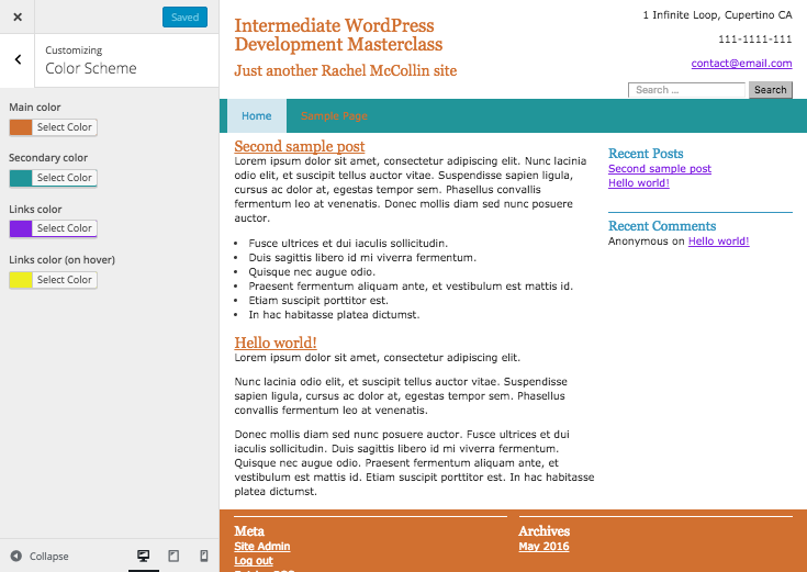 The WordPress Customizer