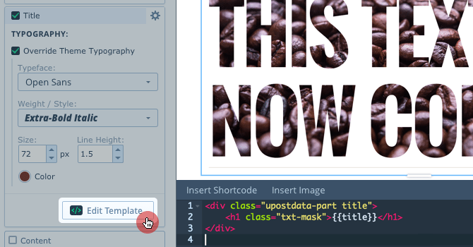 With Upfront 1.3, you can do advanced stuff with data elements like manipulate markup for cool effects and other awesome stuff on your site.