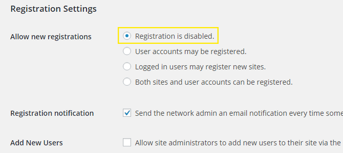 The Network Settings page.