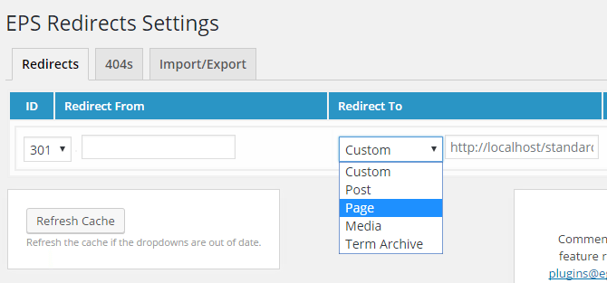 eps plugin drop down menu