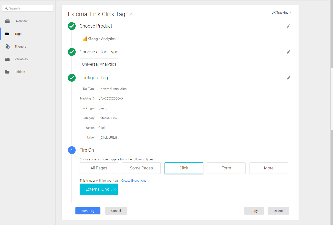 And – you guessed it – you next to create a tag, too.
