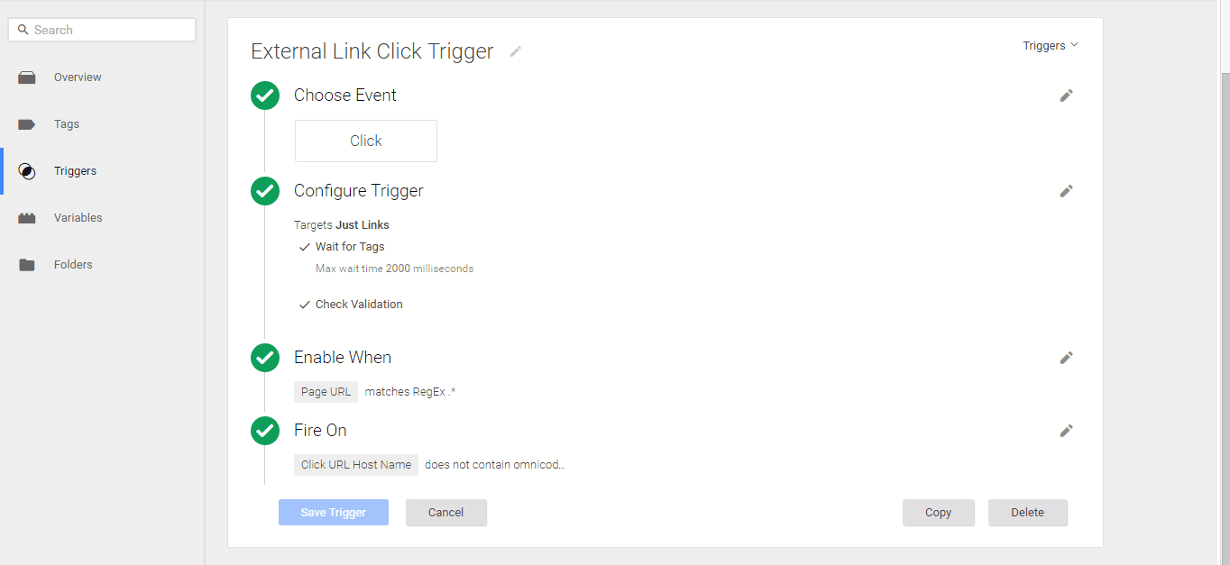 Next, you need to create a trigger...