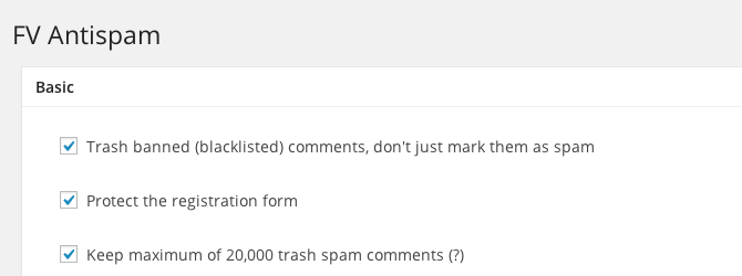 FV Antispam plugin