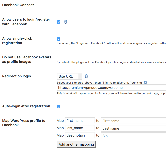Allowing registration to your WordPress site through Facebook