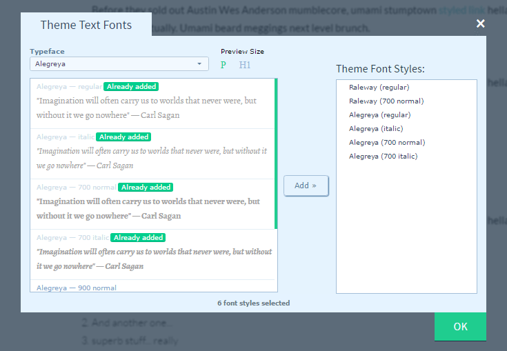 adding fonts to upfront screenshot