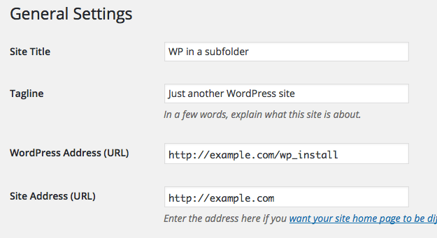You can set a custom value for the Site Address field in the general settings in the backend of your WordPress install.