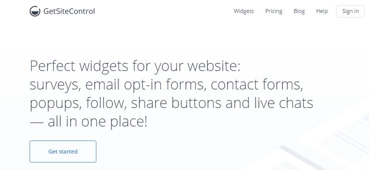 GetSiteControl website screenshot