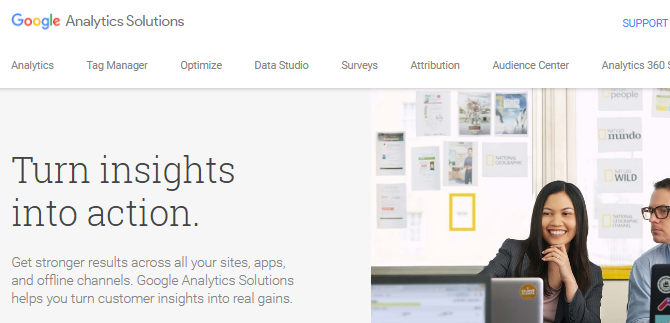 Screenshot of the Google Analytics website
