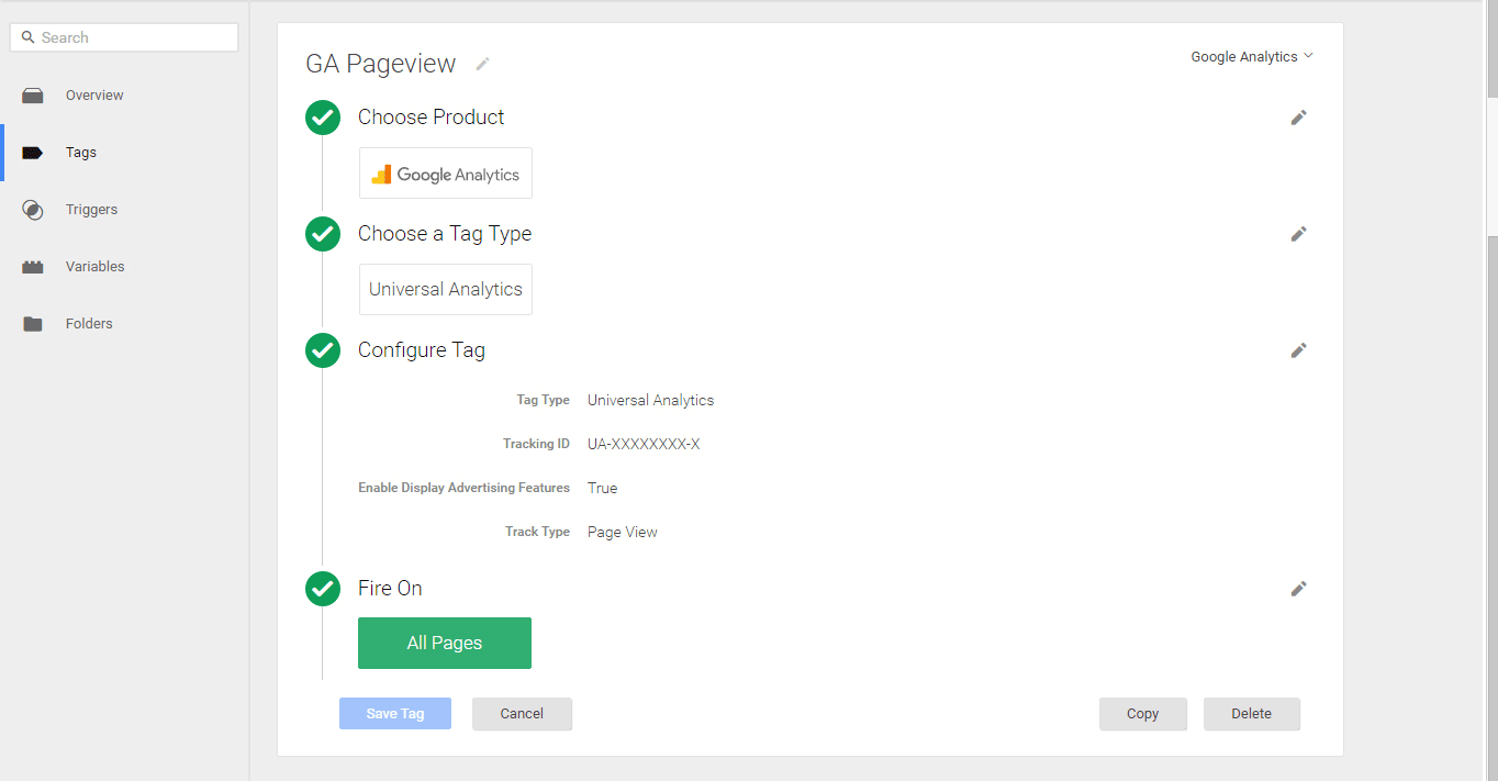 Setting up analytics.