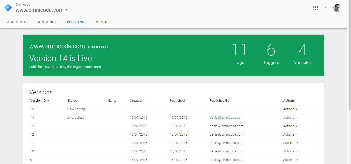 Keep an eye on which versions you're using.