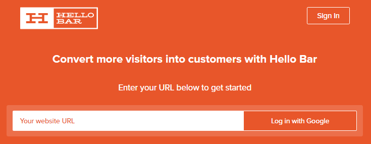 Hello Bar website screenshot