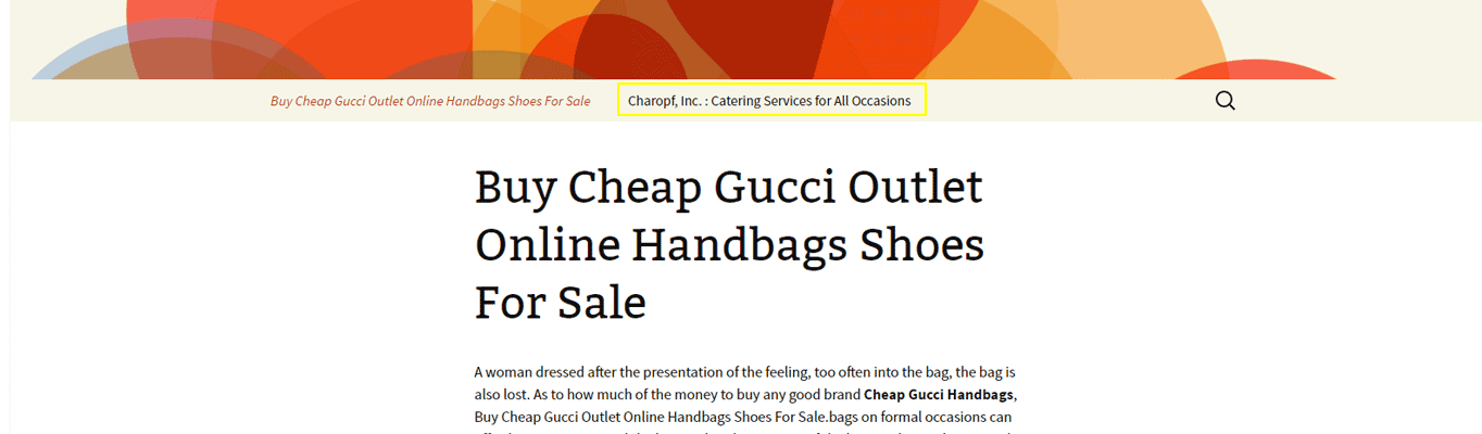 A hacked site where content has been changed to spam.