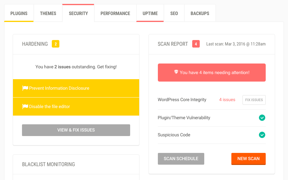 Run security scans from The Hub.