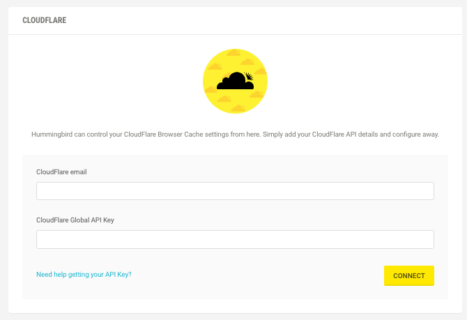 Hummingbird dashboard - box for Cloudflare settings