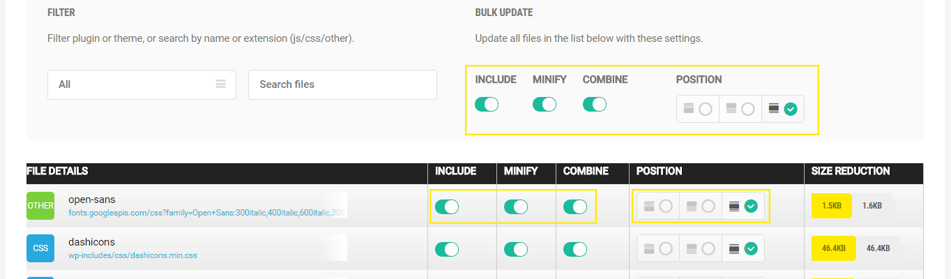 Enqueued files page.