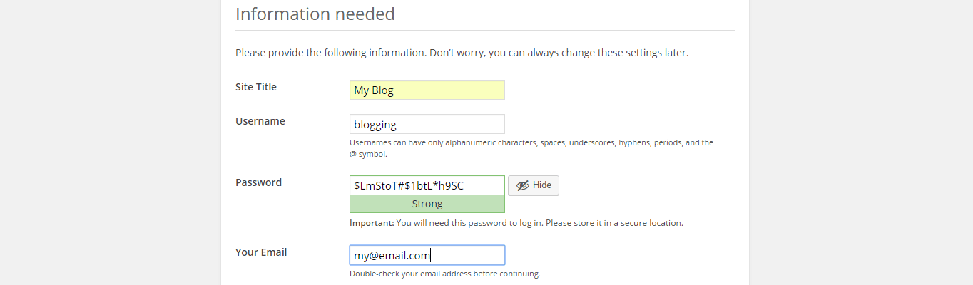 Finish the installation and log in.