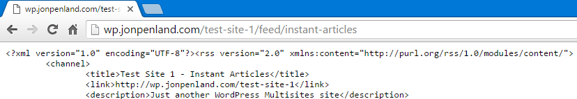 Feeds are automatically created at all sites within a multisite network