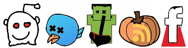 Using Halloween inspired designs for your social media icons are another way to Halloween-ify your website.