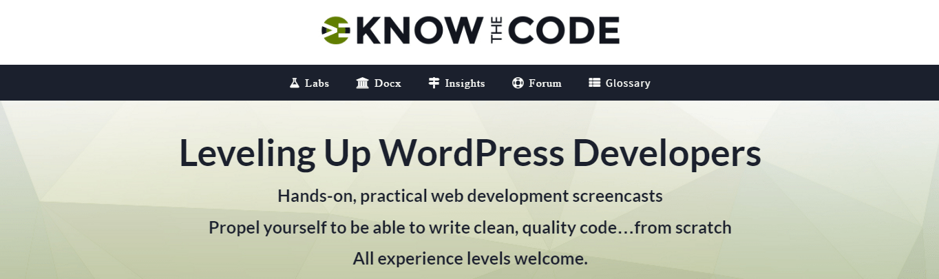 know the code website screenshot