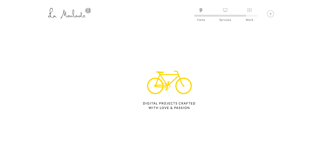 Creative studio La Moulade's website is minimalist with lots of fun interactive touches.