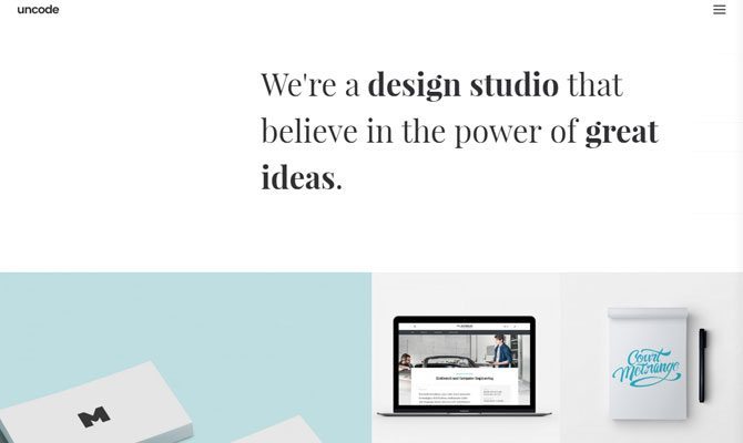 Portfolio Metro, Uncode theme