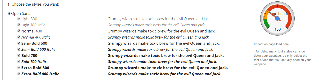 open sans google fonts