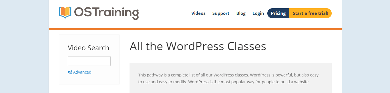 ostraining website screenshot